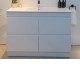 POLO 1500X450X850MM PLYWOOD FLOOR STANDING VANITY - GLOSS WHITE WITH CERAMIC TOP